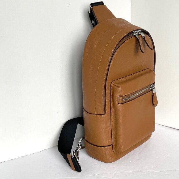 Coach West Pack Sling Bag Brown Pebbled Leather Crossbody Backpack 2540 - Picture 4 of 10